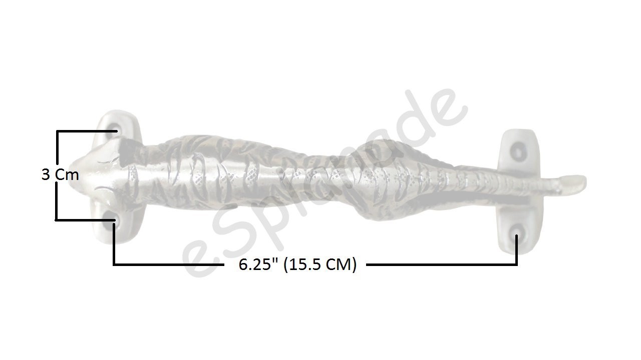 Set of 2 Antique Look Golden Brass Jaguar/Tiger Door Pull Door Handle