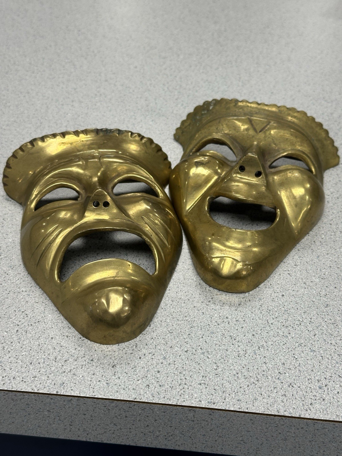 Brass Made In India Comedy & Tragedy Wall Decor.