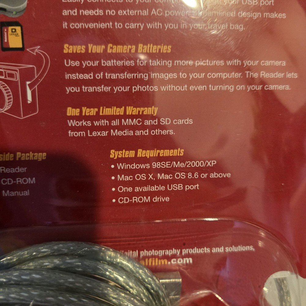 Lexar USB Card Reader for MMC & SD Memory Cards - New & Sealed