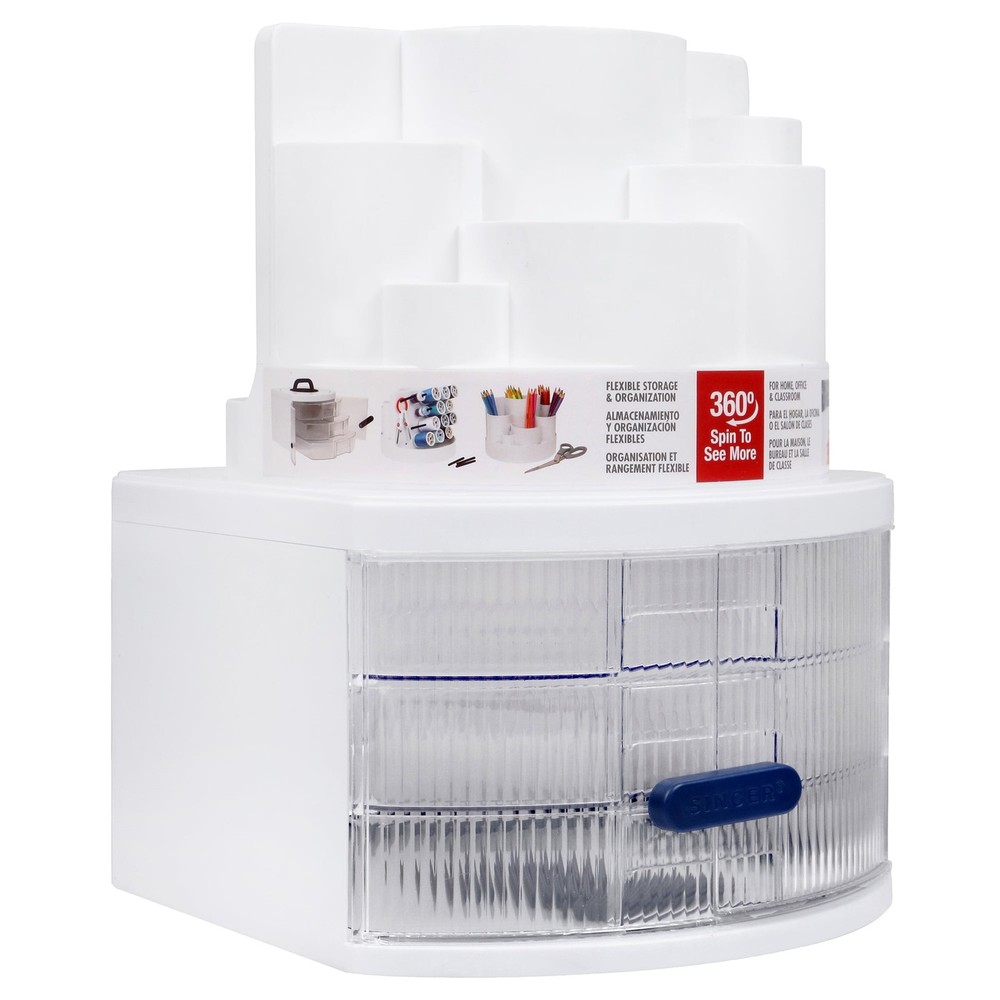 Multipurpose Sewing Storage Container and Craft Organizer , Built-in Peg Board