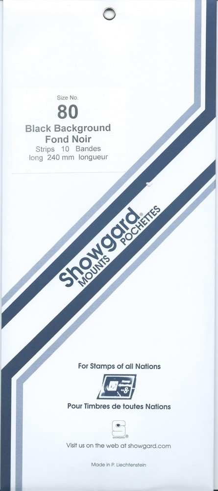 Strip Style Black Stamp Mounts Size 80