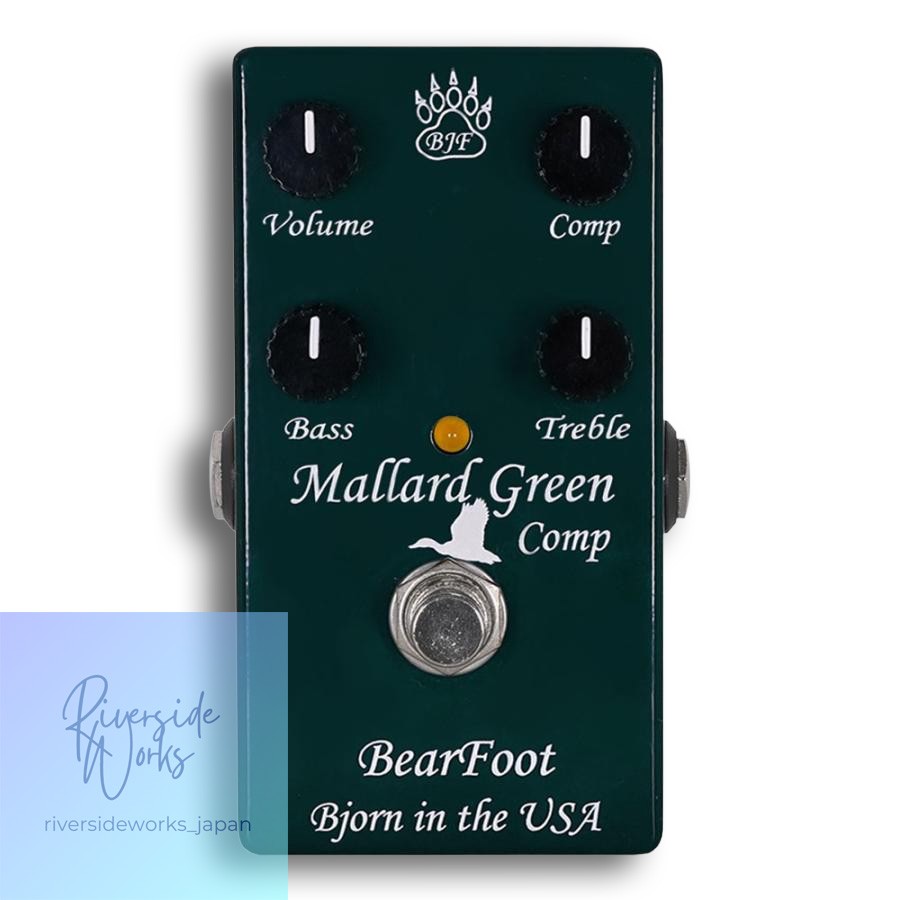 BearFoot FX Mallard Green Comp Compressor Guitar Effect Pedal - Smooth