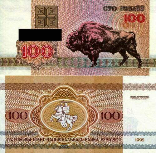 Belarus 100 Rubels 1992 Bison banknote (UNC)