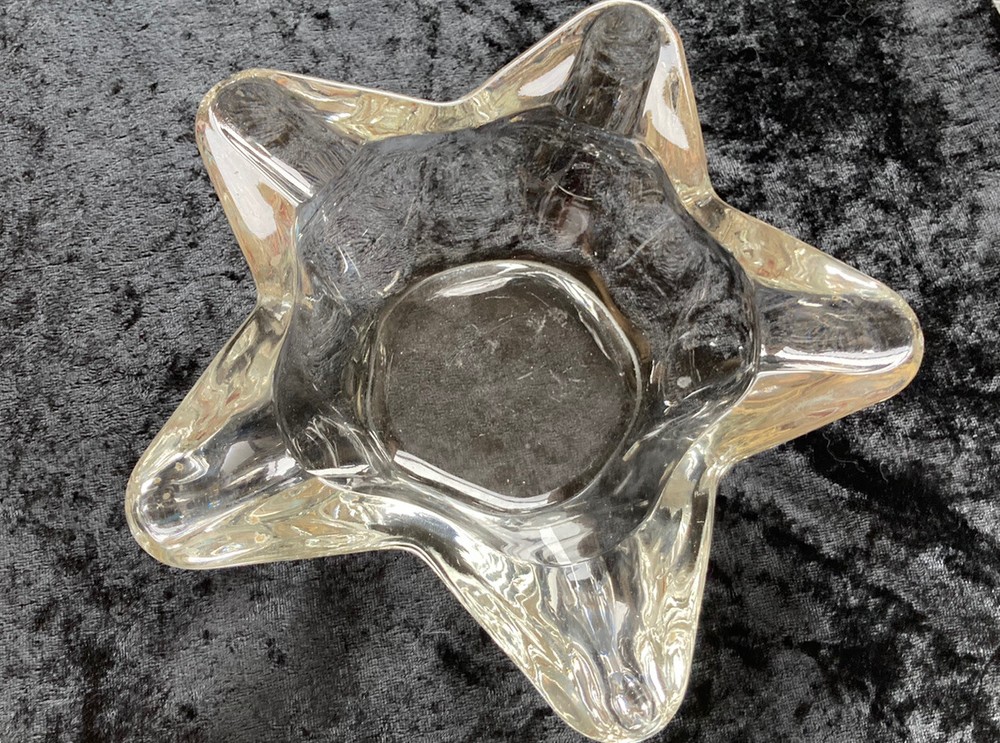 Clear Glass Star-Shaped Ashtray