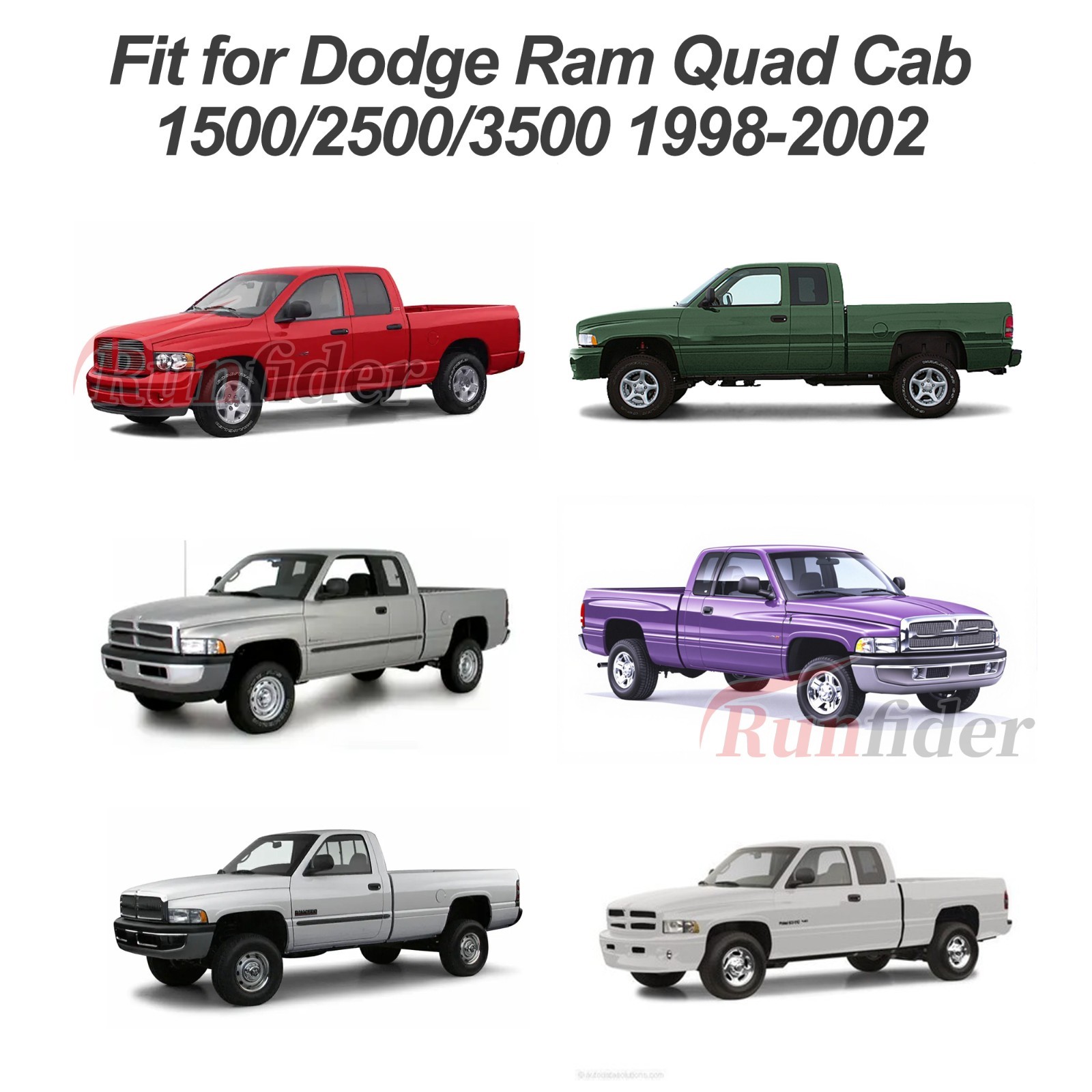 Dodge Ram 1500 2500 3500 1998-02, 40/20/40 Split Bench Seat Cover-Black