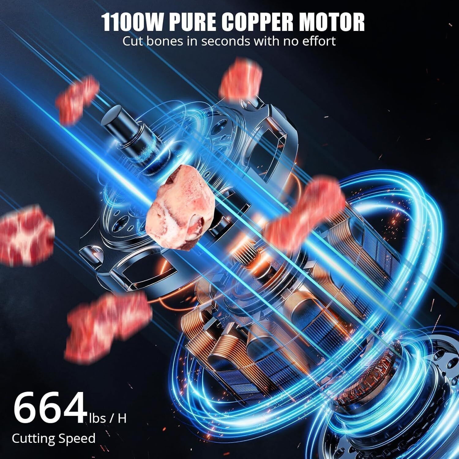 1500W Commercial Bone Cutting Machine Frozen Meat Cutter Saw Electric Bandsaw