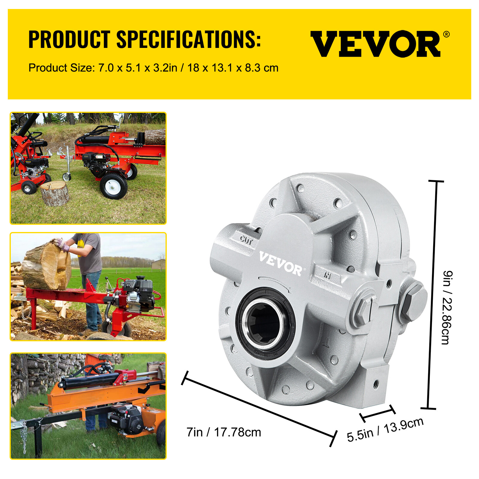 VEVOR Hydraulic Tractor PTO Pump GP-PTO-A-7-6-S 16.6 GPM 540 RPM 9-8902-7