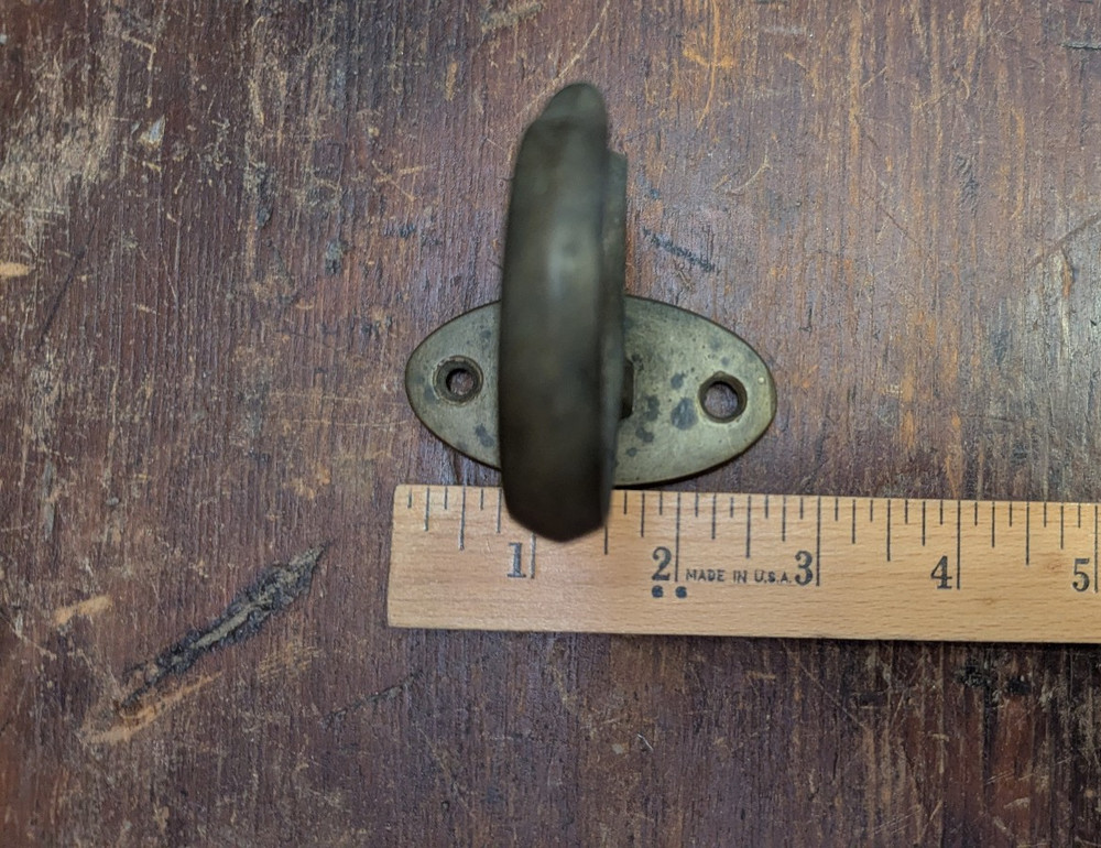 Antique Early Fireplace Tool Jamb Hook Solid Brass Primitive