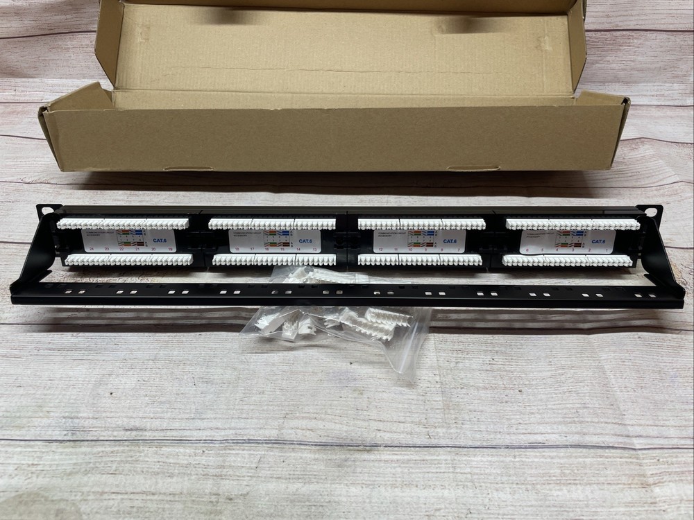 24 port Cat6 UTP Patch Panel RJ45 110 Type 1U Lan Network
