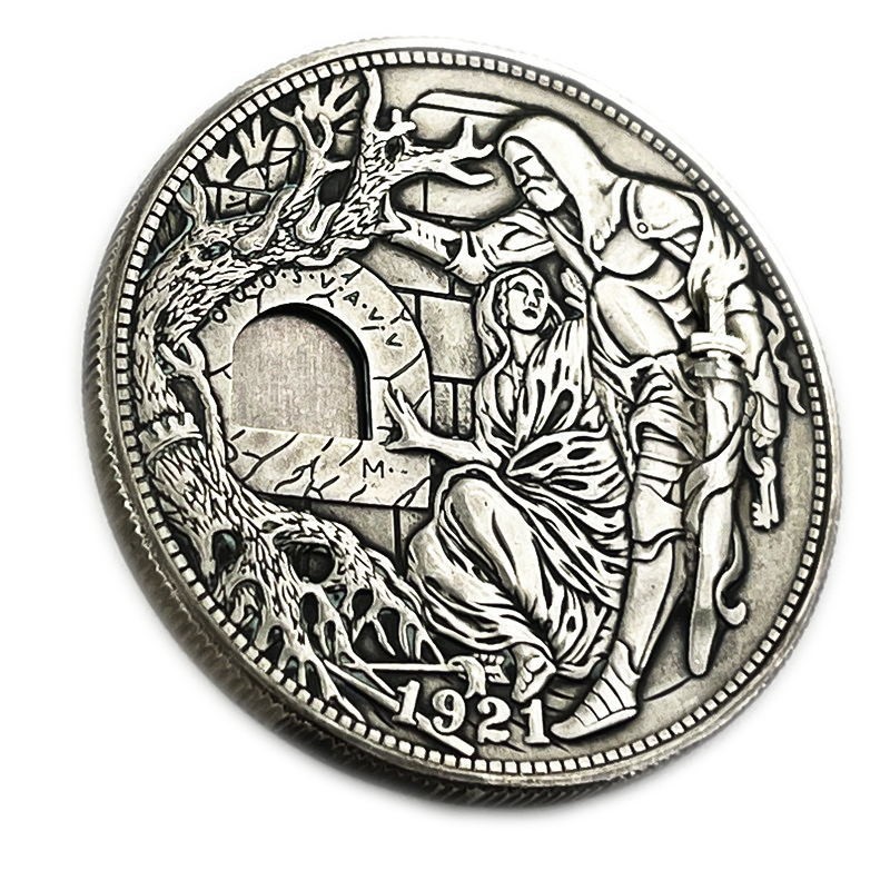 Movable Mechanism Token Hobo Nickel Holy Grail Removable Sword Roman Booteen Art