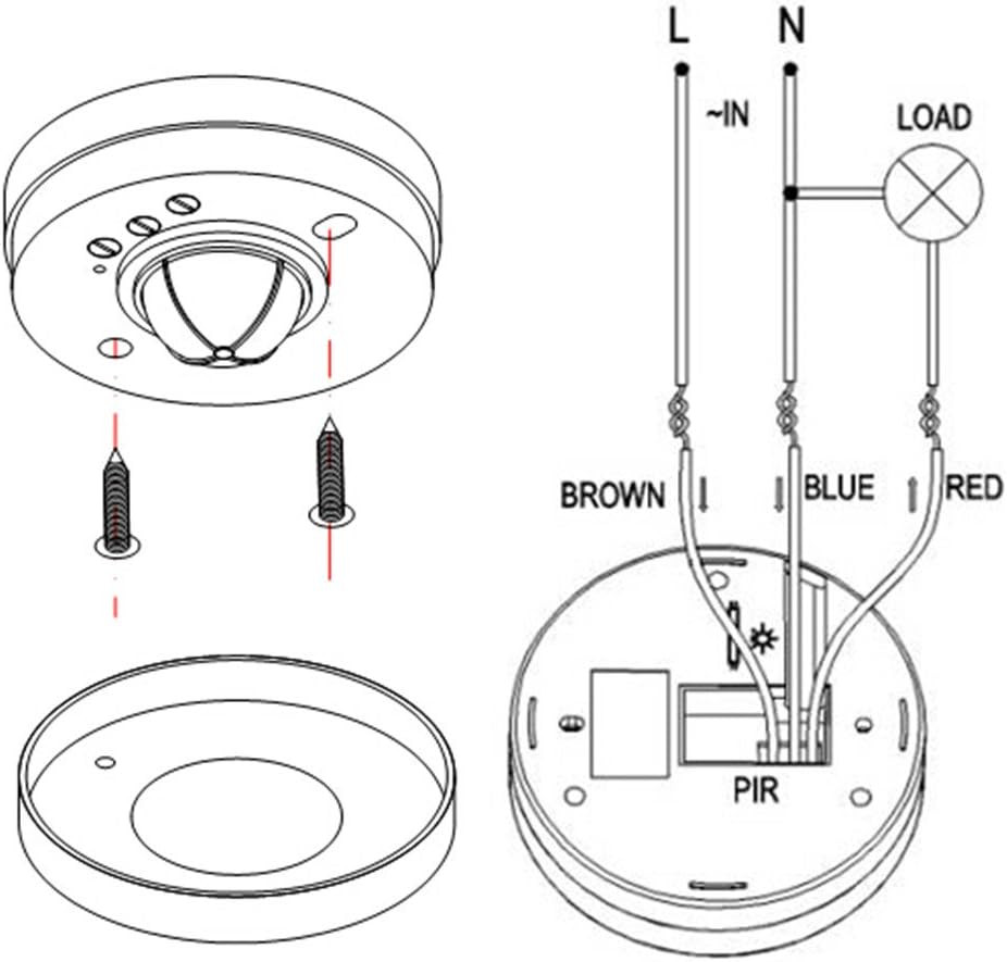 Sensky 360 Degree Ceiling Occupancy Sensor PIR Motion Sensor Switch with 3 Detec