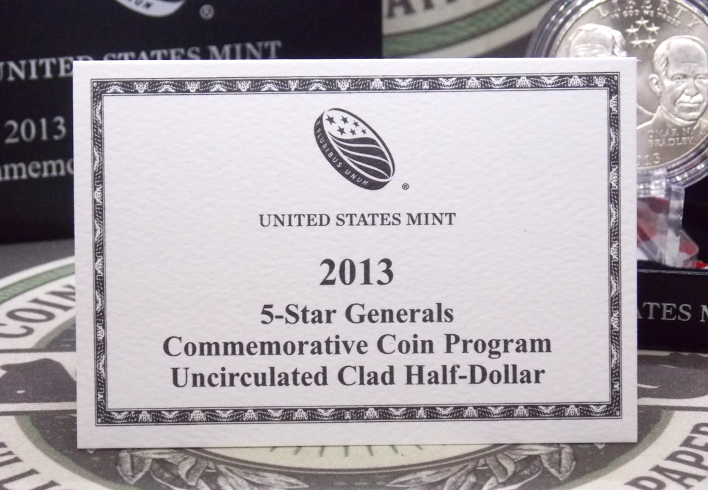 2013 "D" Commemorative *5-STAR GENERALS* Clad Unc Half Dollar 50c Box & COA