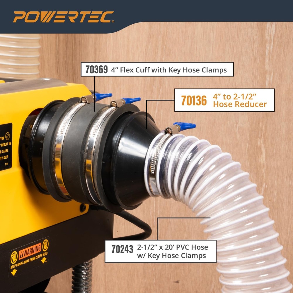 POWERTEC 70136 4" to 2-1/2" Cone Reducer, Reducer