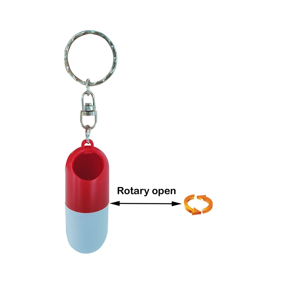 6pcs Pill Case Keychain Pill Boxes Capsule Shape Waterproof Pill Box