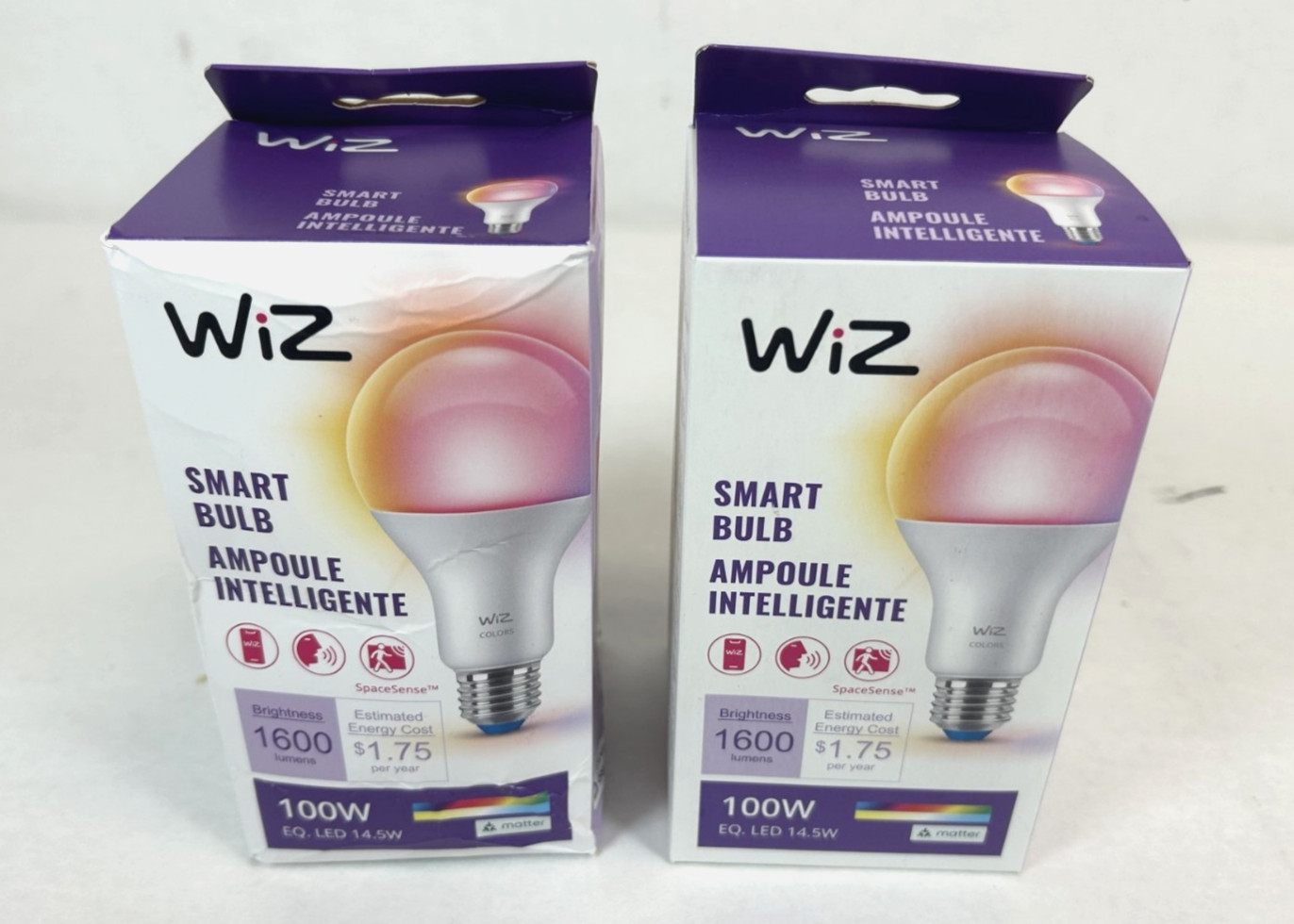 2x WiZ-603514 - WiZ Color A21 100W Wi-Fi Smart LED Light Bulb - 1 Pack -FREE S/H