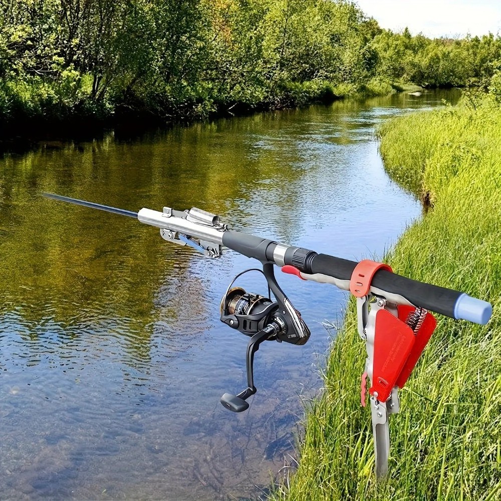 Automatic Fishing Rod Holder Spring Loaded Hook Setter Stand Ground Support