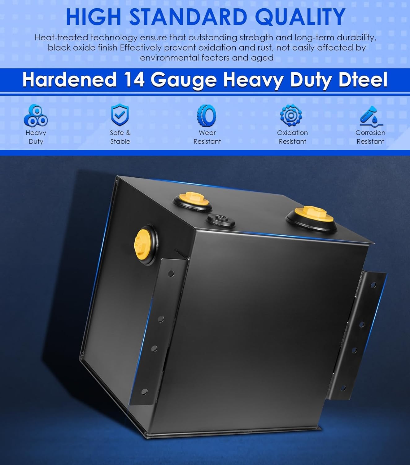 7-Gallon Hydraulic Fluid Reservoir Tank 14 Gauge Steel Oil Tank for Vehicles