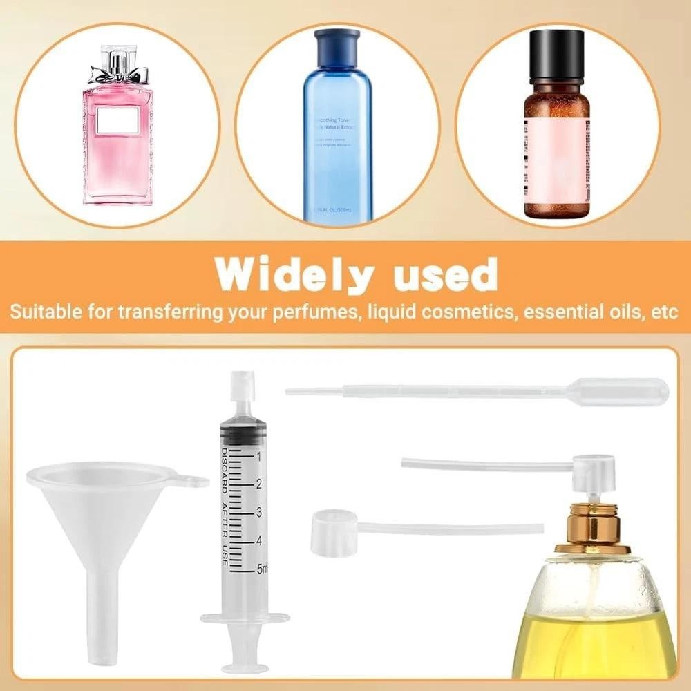 Perfume Refill Tool Kit, 10pcs Plastic Dispenser Transfer Pump Clear