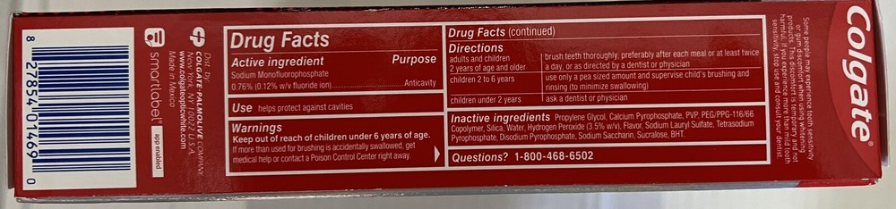 Colgate Optic White Platinum Toothpaste, 4.1 Ounce (Pack of 4)