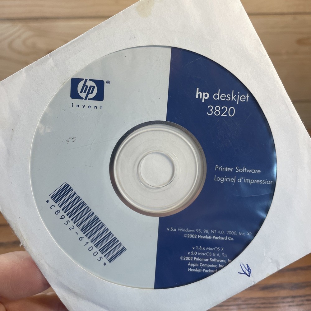 HP DeskJet 3820 Printer Software Driver CD-ROM Disc