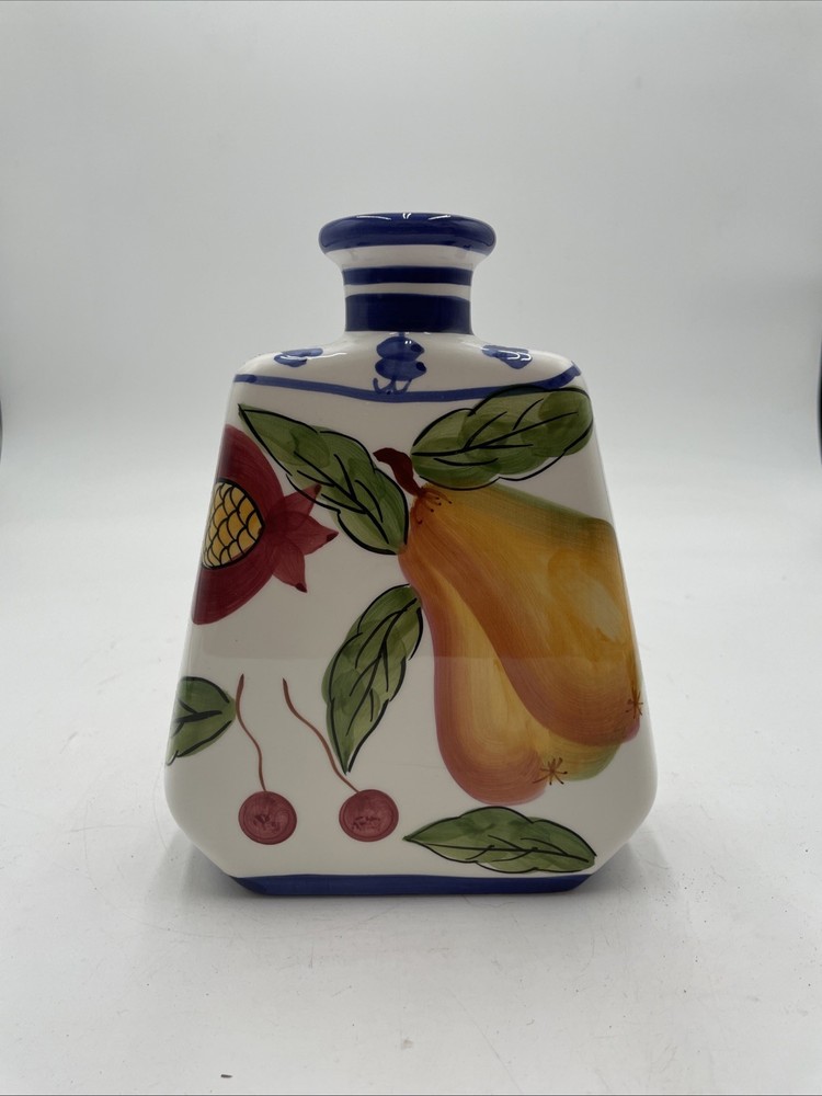 Jay Import Ceramic Square Fruit Pattern Kitchen Canister