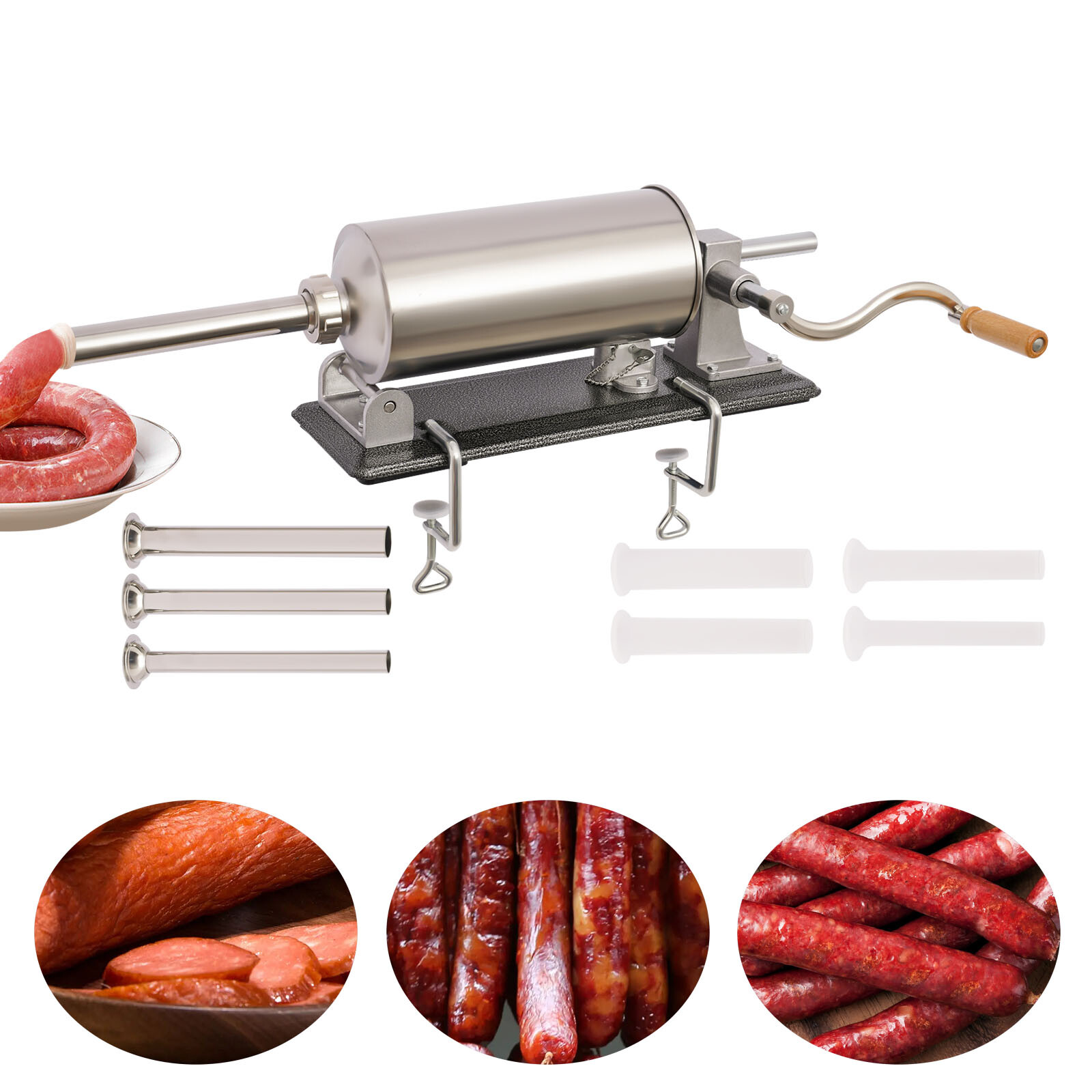 4L Meat Sausage Stuffer Maker Commercial Home Filler Horizontal