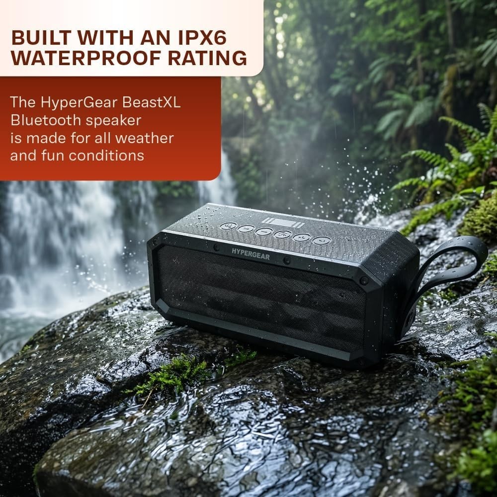 HyperGear BeastXL Bluetooth Speaker - 30W IPX6 Portable Speaker Bluetooth