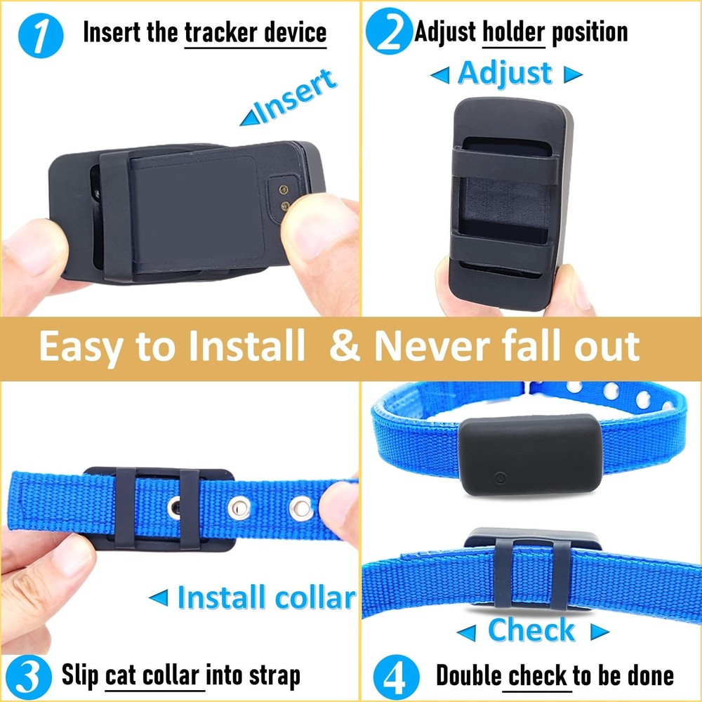 Silicone Holder Compatible for Tractive cat mini Tracker,Rubber 2 black