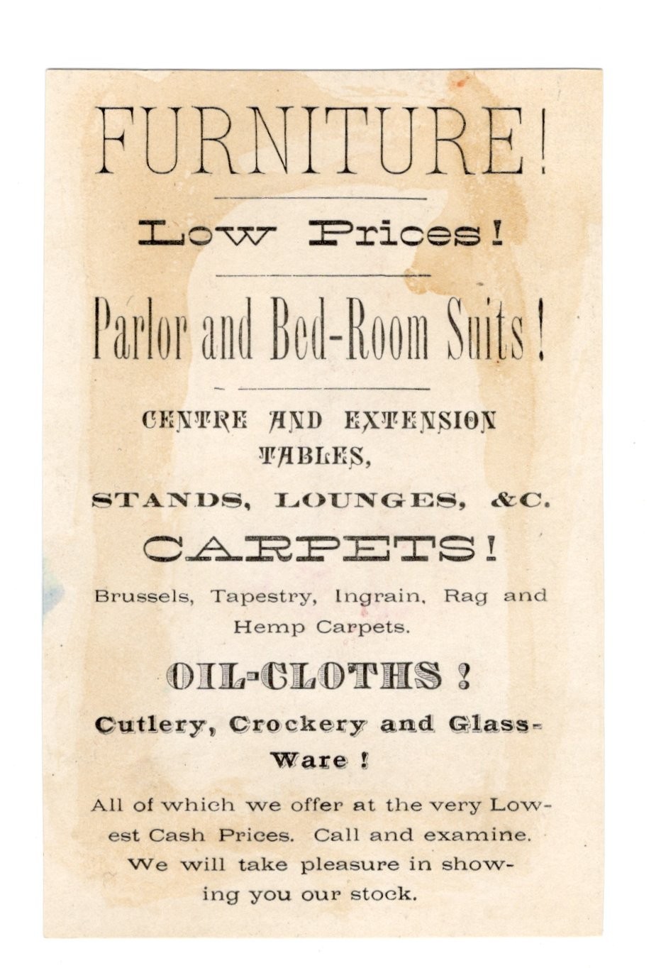 1890s - A. & F. Company Ware Rooms Red Bank NJ Trade Card - XL2T