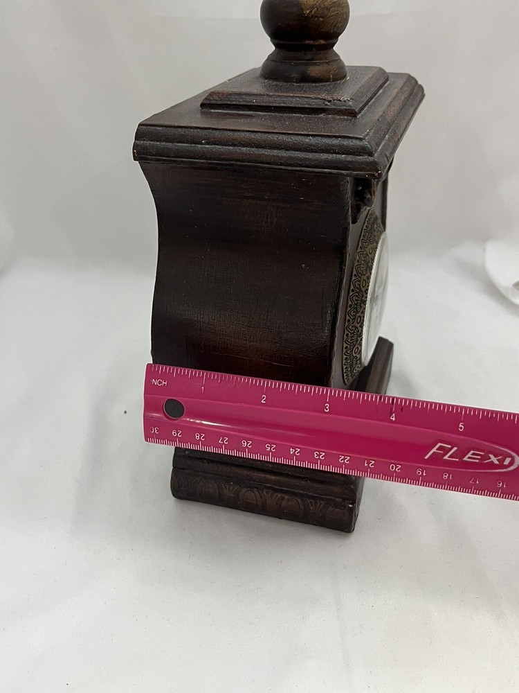 Clock Rustic Farmhouse Design Dark Wood Table Clock