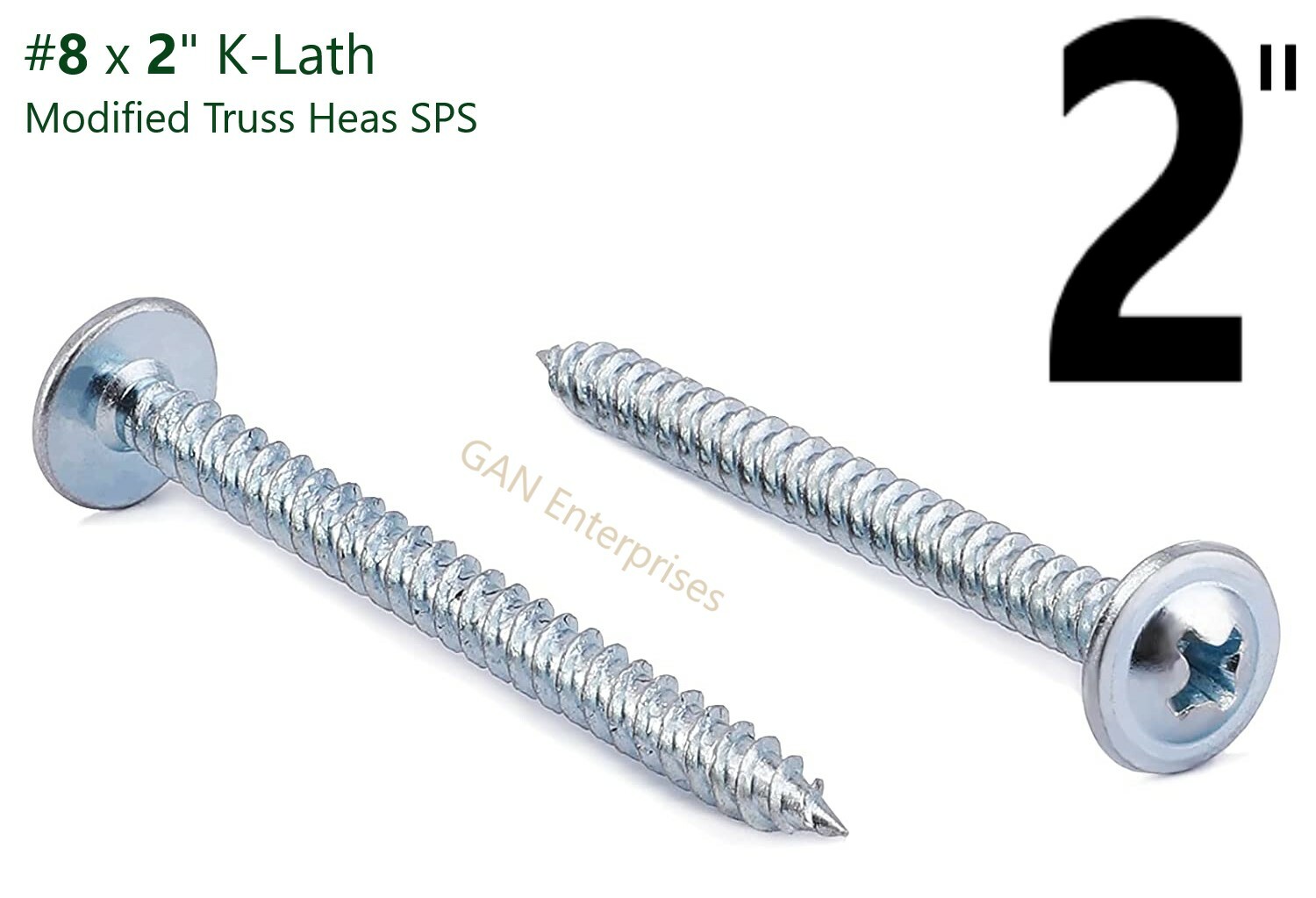 Modified Truss Head Phillips Self piercing sharp point screws #8 x 1/2"- 3" Zinc