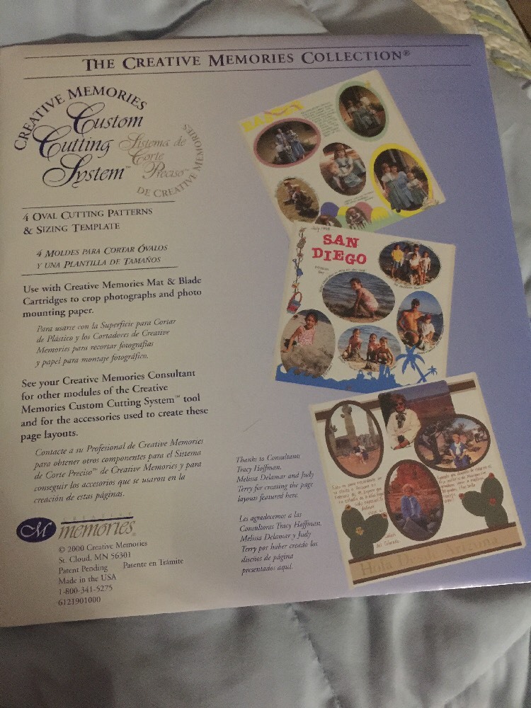 Creative Memories Custom Cutting System Circle & Oval Cutting Patterns