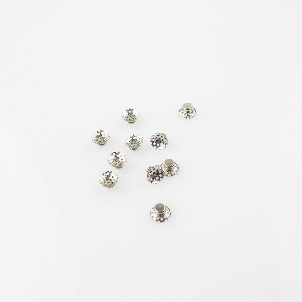 10Pcs Dental Orthodontic Lingual Button Round/Rectangular Mesh Base Bondable