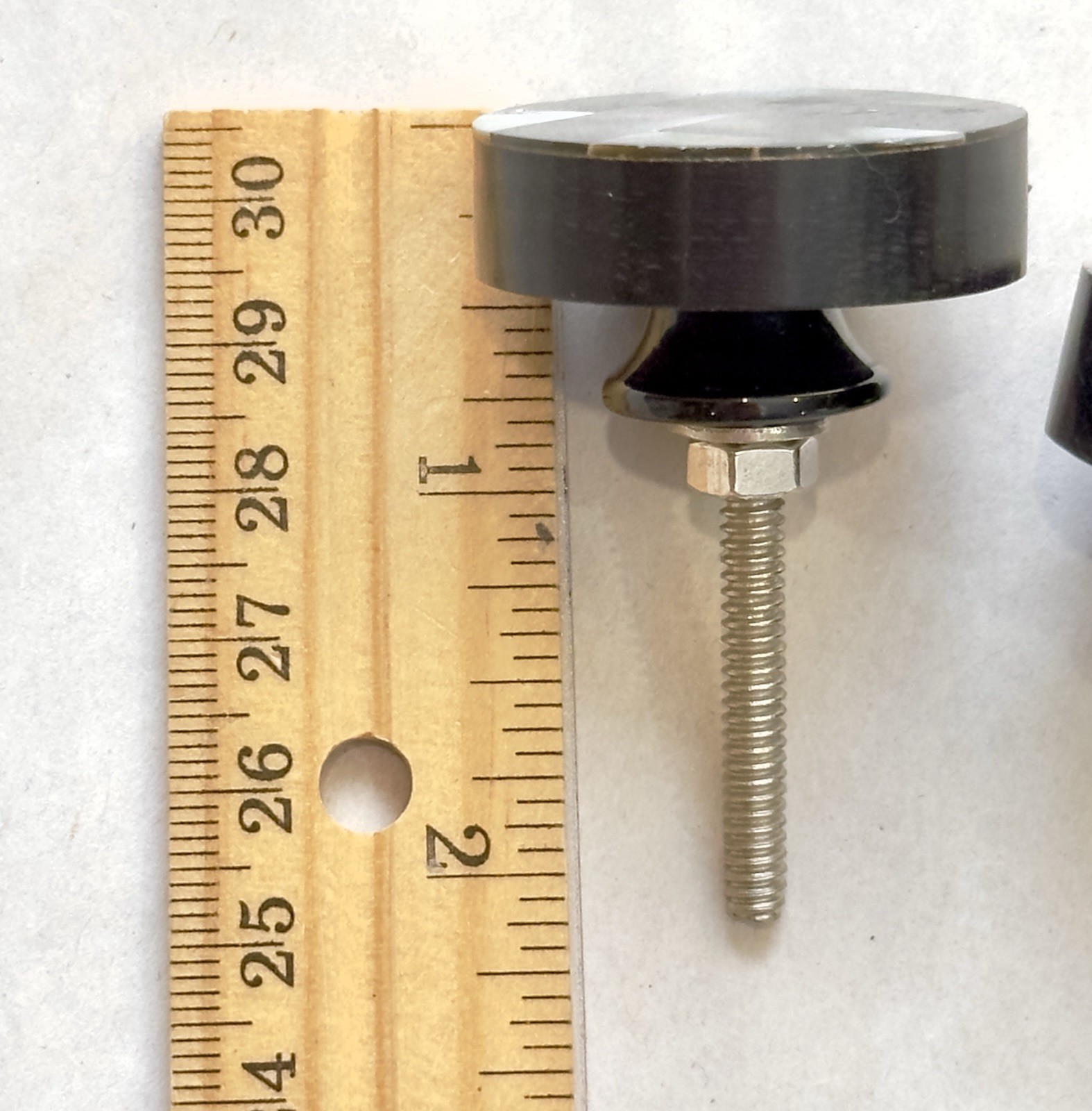 Vtg MOP Pull Handles Set/4 Mother of Pearl Black Round Drawer Knobs Long Screws