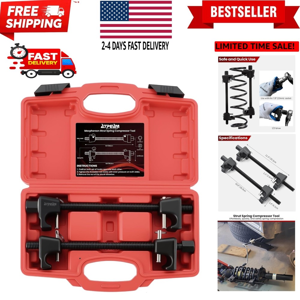 Macpherson Strut Spring Compressor 2pc Heavy Duty Coil Spring Compressor Stru...