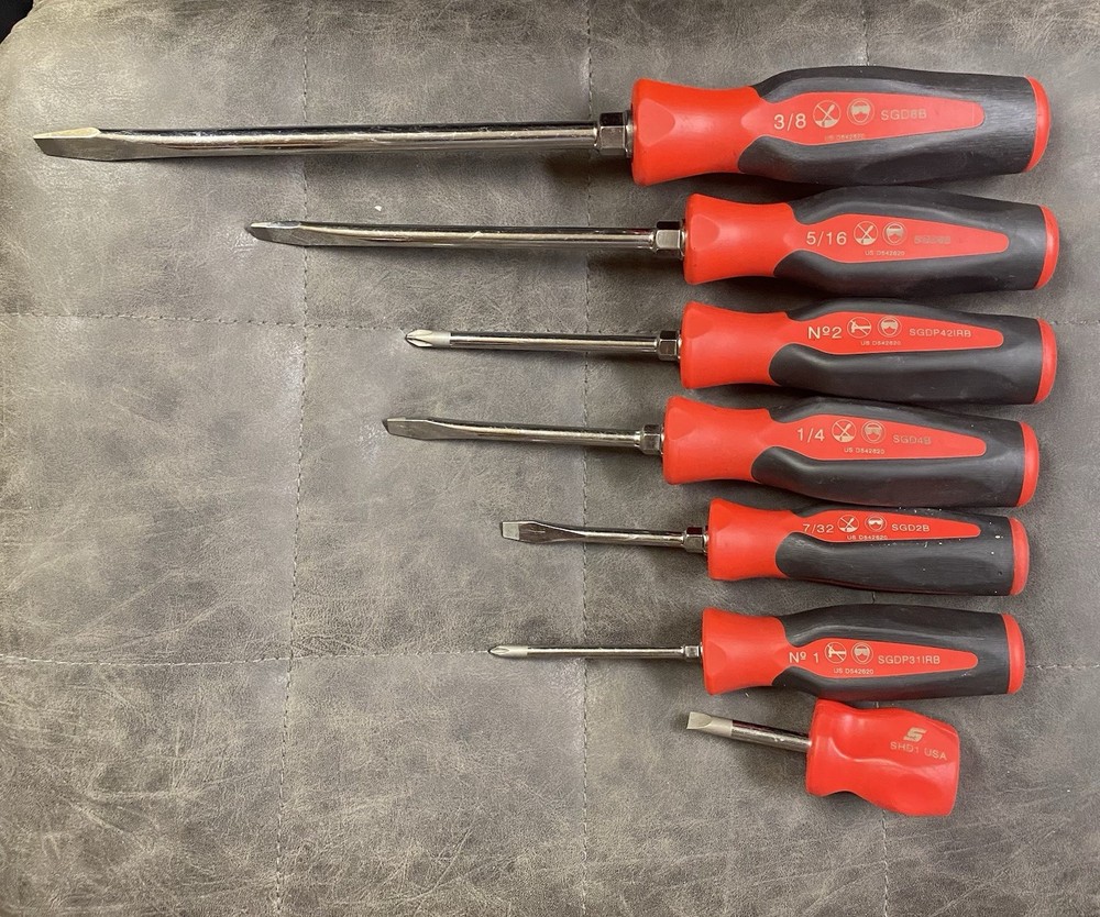 Snap On Screwdriver Set Red Soft Grip