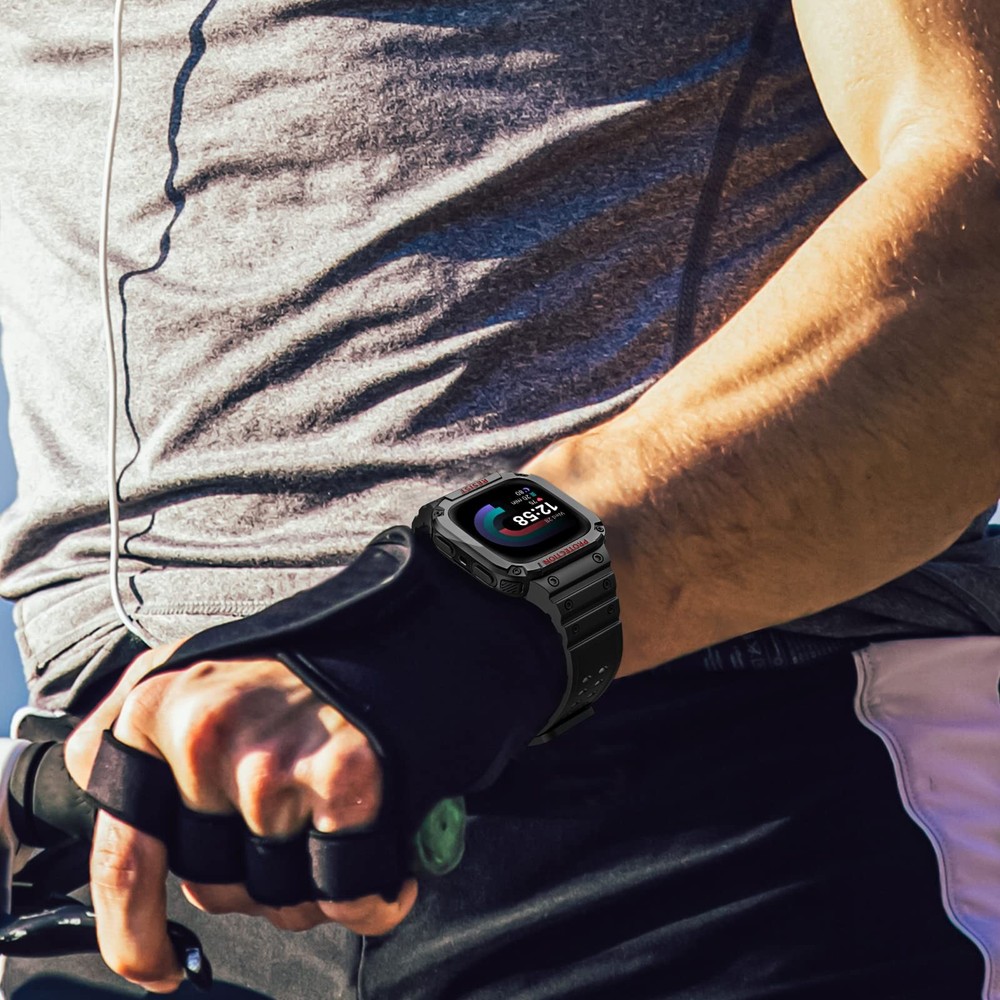Bands with Case Compatible with Fitbit Versa 4/3/2/1/Versa Lite/Fitbit Sense ...