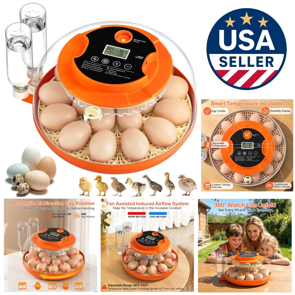 18 Egg Capacity Automatic Incubator with Humidity Control for Optimal Hatching