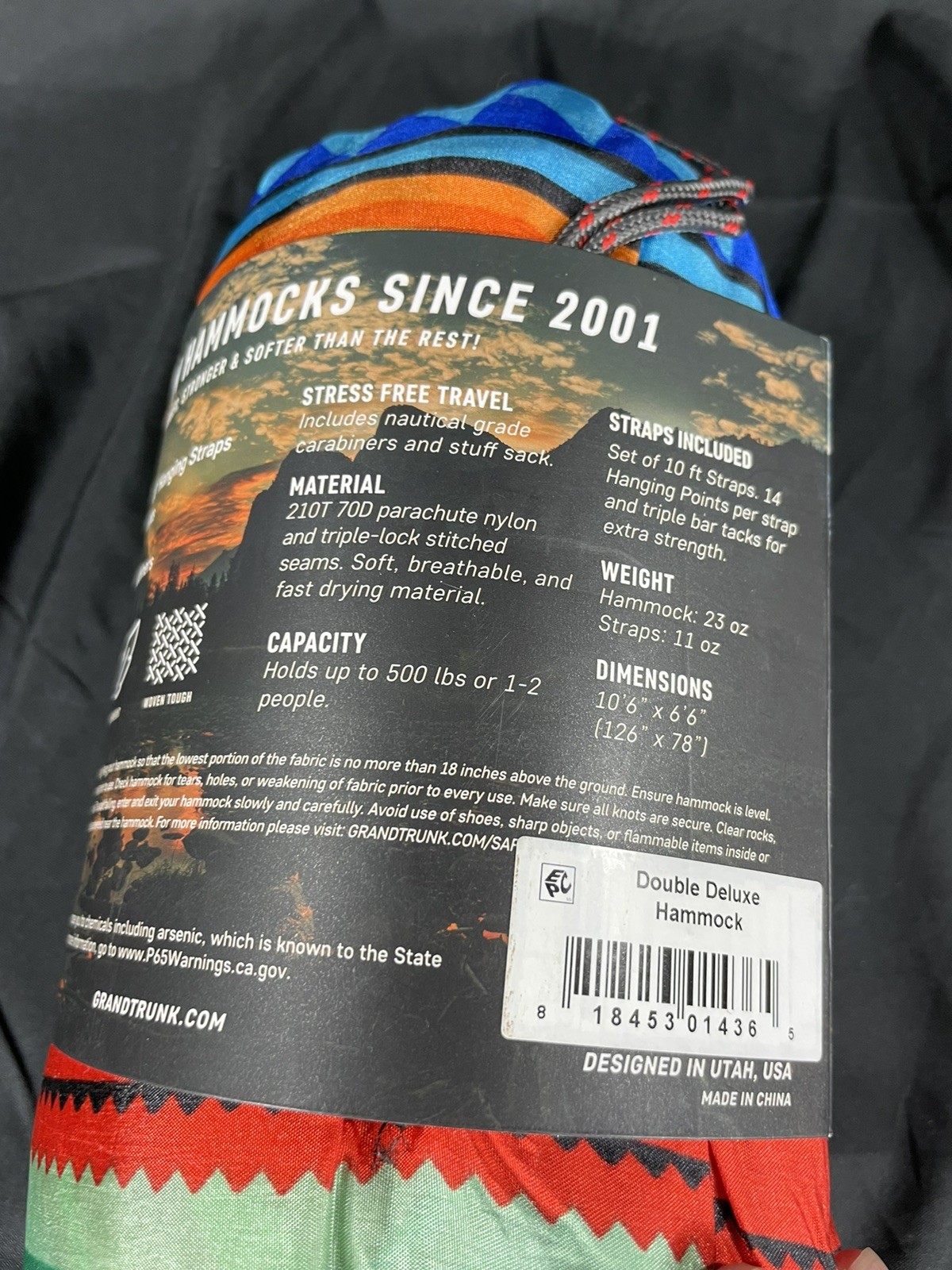 Grand Trunk Double Deluxe 2 Person Hammock Extra Long Hanging Straps Brand New