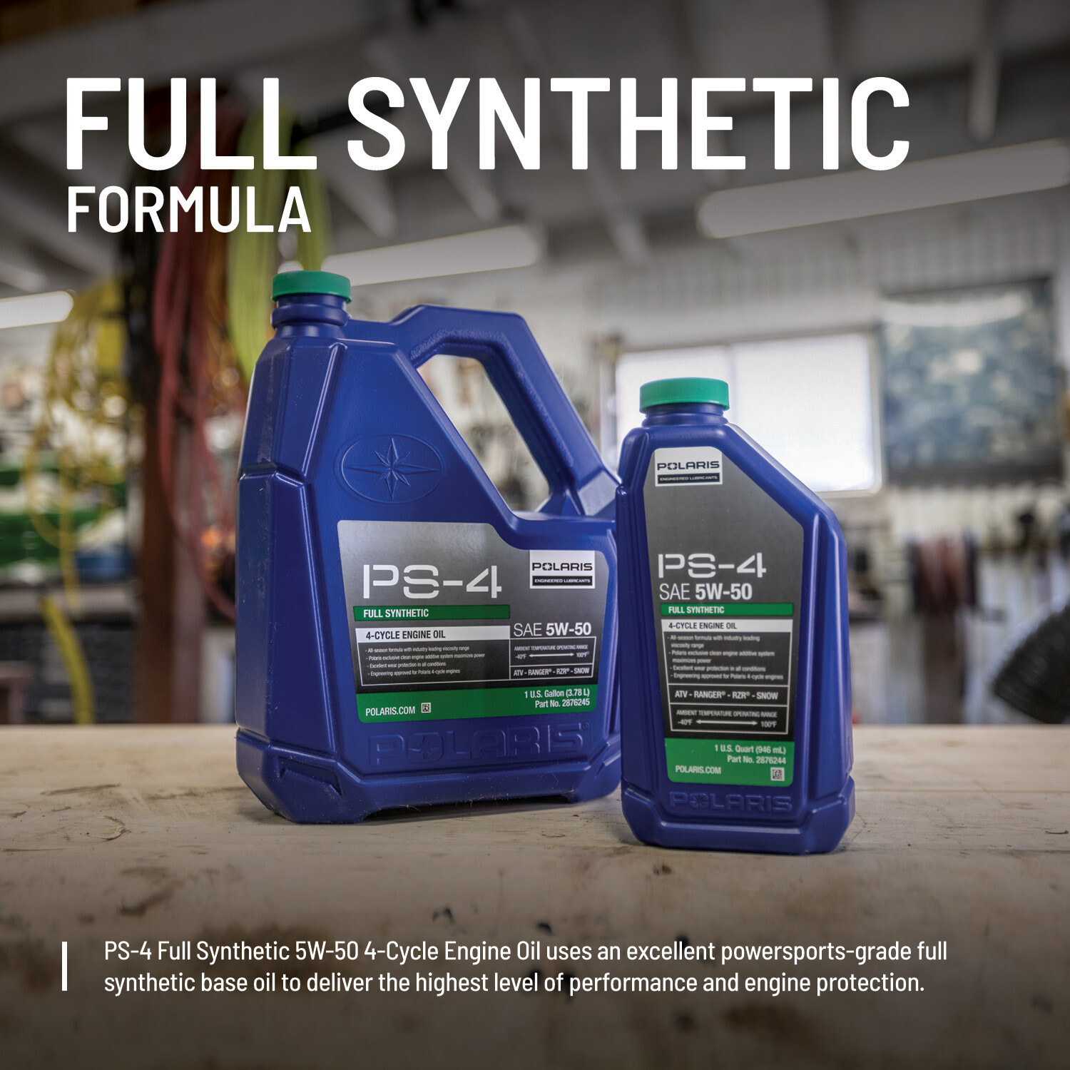 Polaris PS-4 All-Season 4 Cycle 5W-50 Full Synthetic Oil for Specific RANGER,