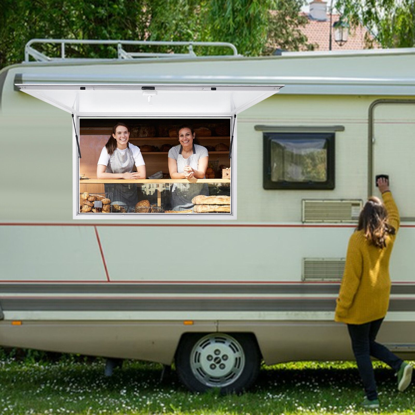 NEW 64"L x 40"W Concession Stand Serving Window Food Truck Service Awning