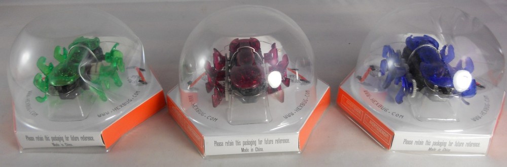 2009 Hexbug Ant Micro Robotic Creatures Blue Red Green 3-Bug Lot New! Unopened!