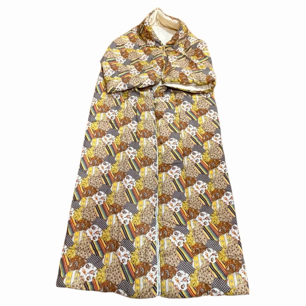 VTG 1970s WEARABLE SLEEPING BAG RETRO PATCHWORK PATTERN SNUG SACK BOHO HIPPIE #2