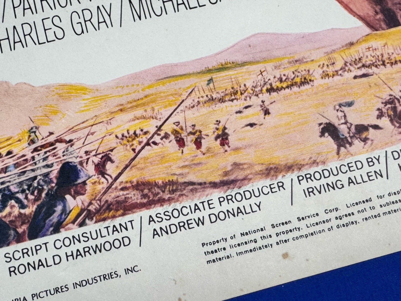 1969 Movie Poster, Card "CROMWELL" Starring Richard Harris, Alec Guinness 22x14"