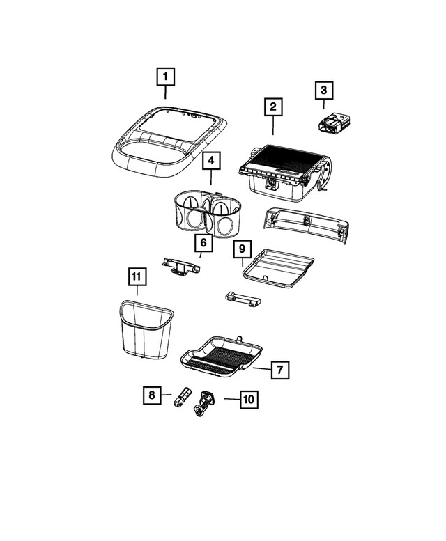 Genuine Mopar Console Mat 5rs89dx9aa