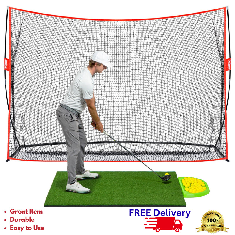 Golf Practice Bundle Net Mat & Balls Backyard Training Chipping Set Portable New