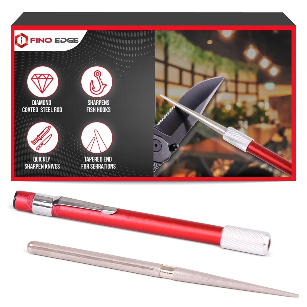 Portable Diamond Knife Sharpener Rod - Retractable Serrated Edge Tool