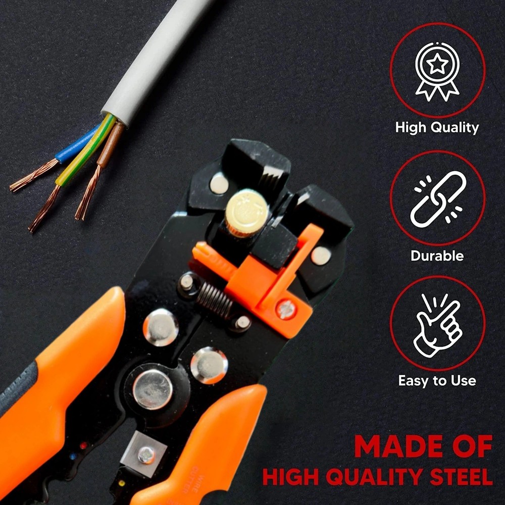 8" Self-Adjusting Insulation Wire Stripper cutter crimper Terminal Tool Pliers