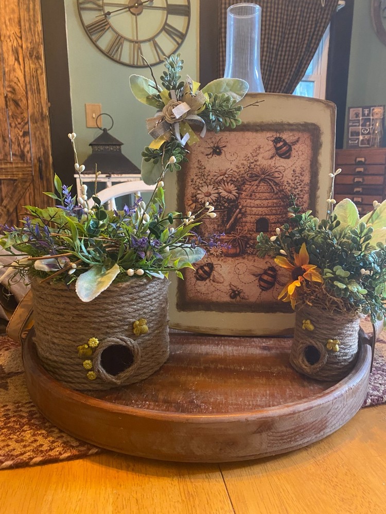 handmade home decor bee hive large