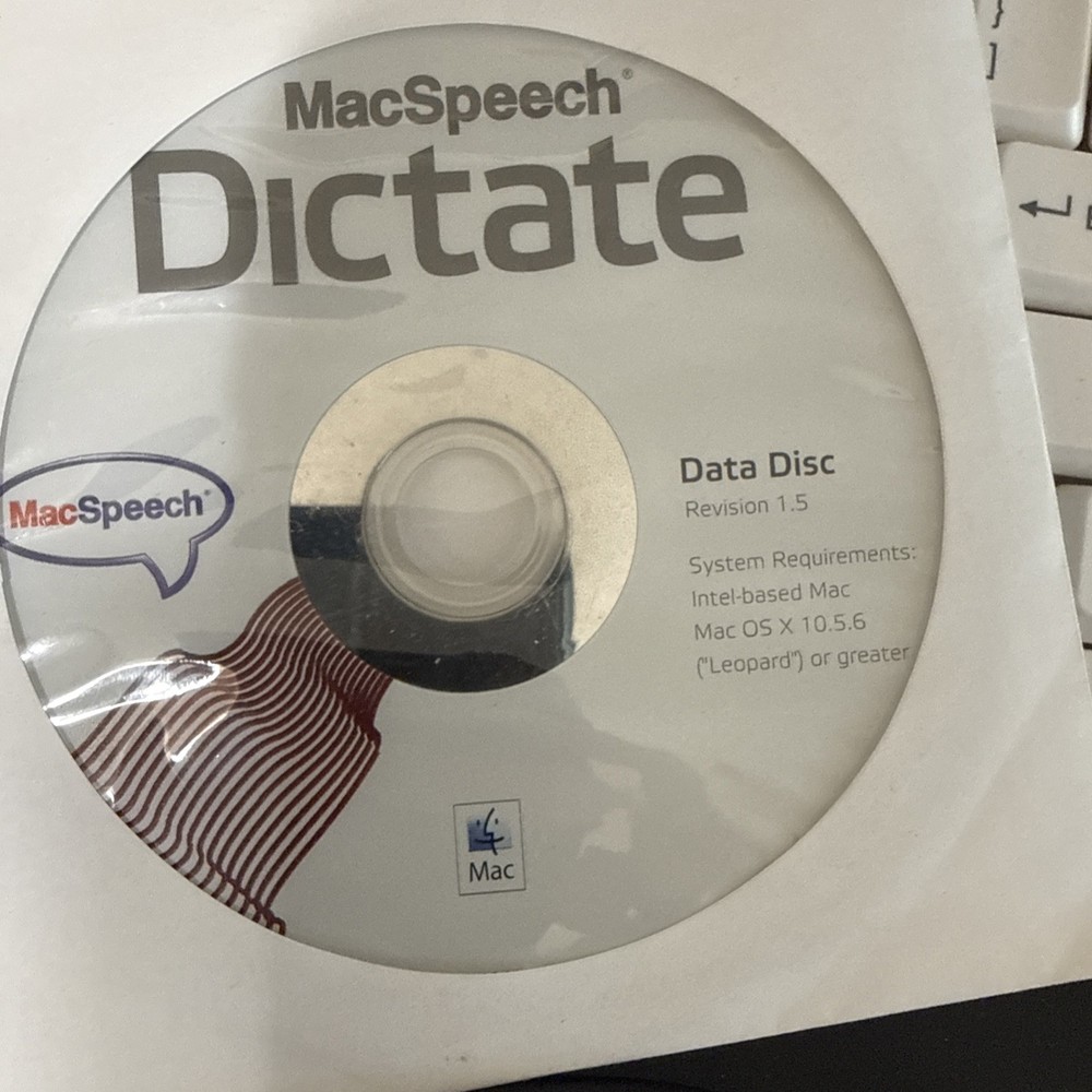 MacSpeech Dictate (Mac)-Dragon-Apple/Intel processor speech dictation OSX 10.5.6